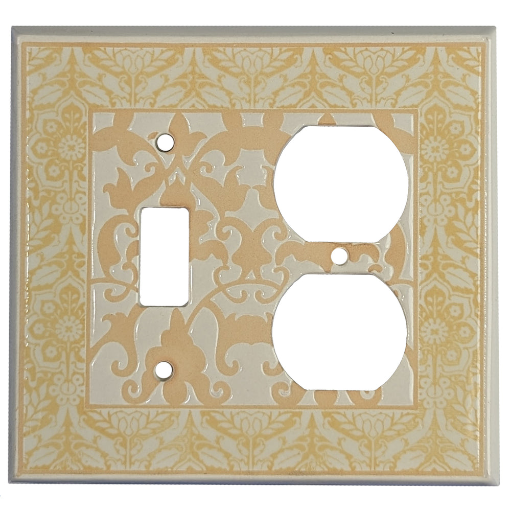 Victorian Yellow Single Covers Plates Toggle / Duplex Wallplate