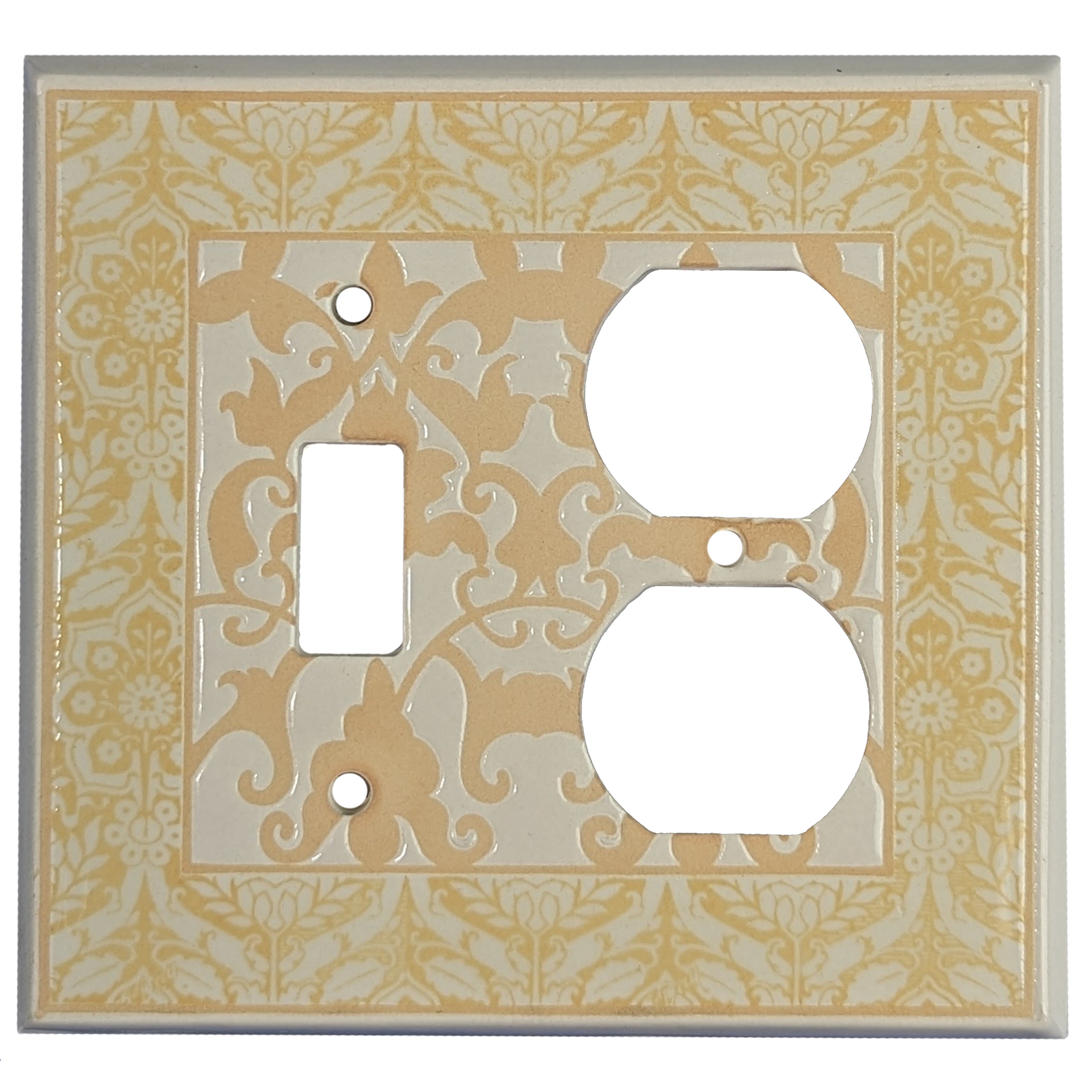Victorian Yellow Single Covers Plates Toggle / Duplex Wallplate