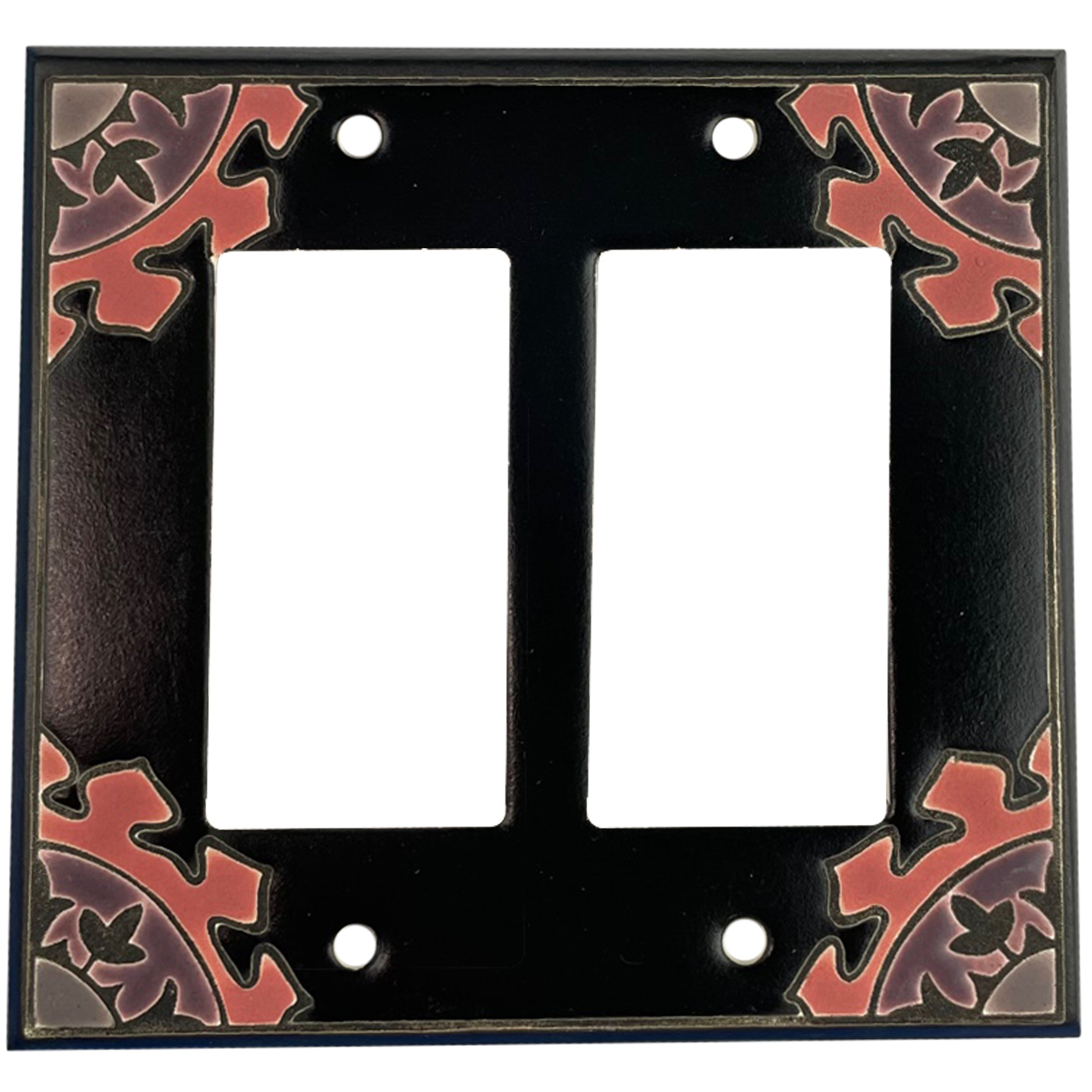 Suzani - Black and White Cover Plates 2 Rocker Wallplate
