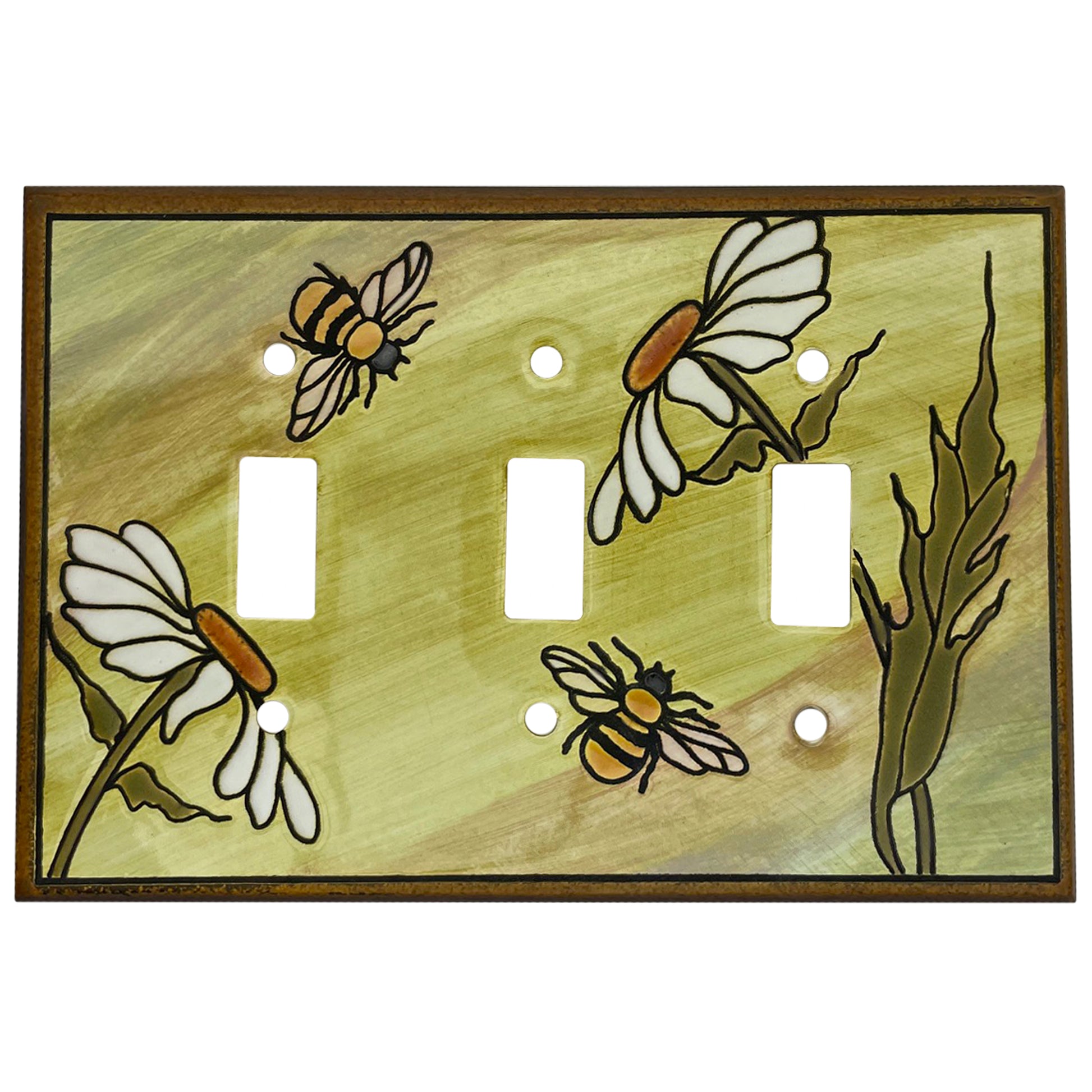 Daisy Bee Single Covers Plates 3 Toggle Wallplate