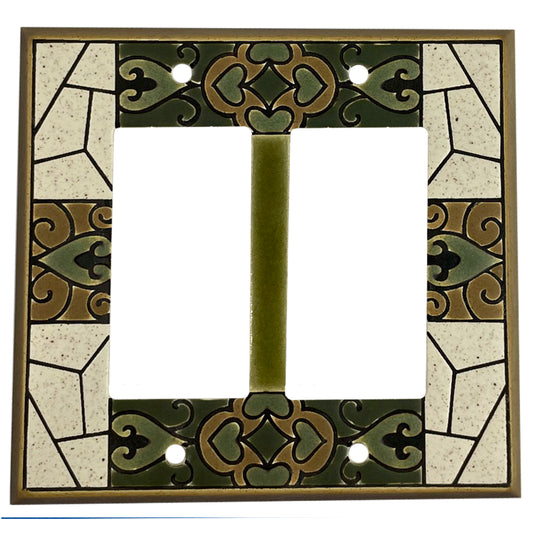 Encaustic Tile Cover Plates 2 Rocker Wallplate