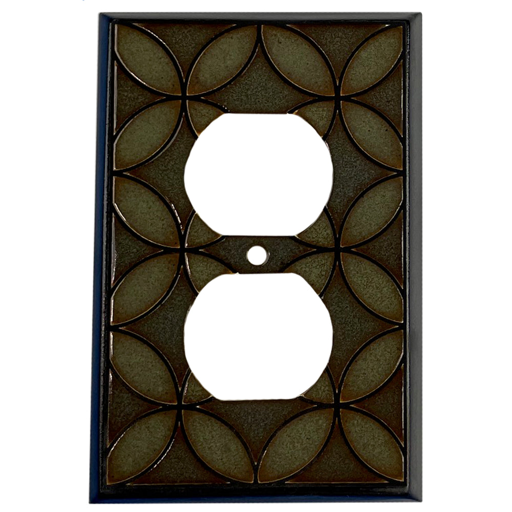 Lattice - Sage Single Covers Plates Duplex Outlet Wallplate