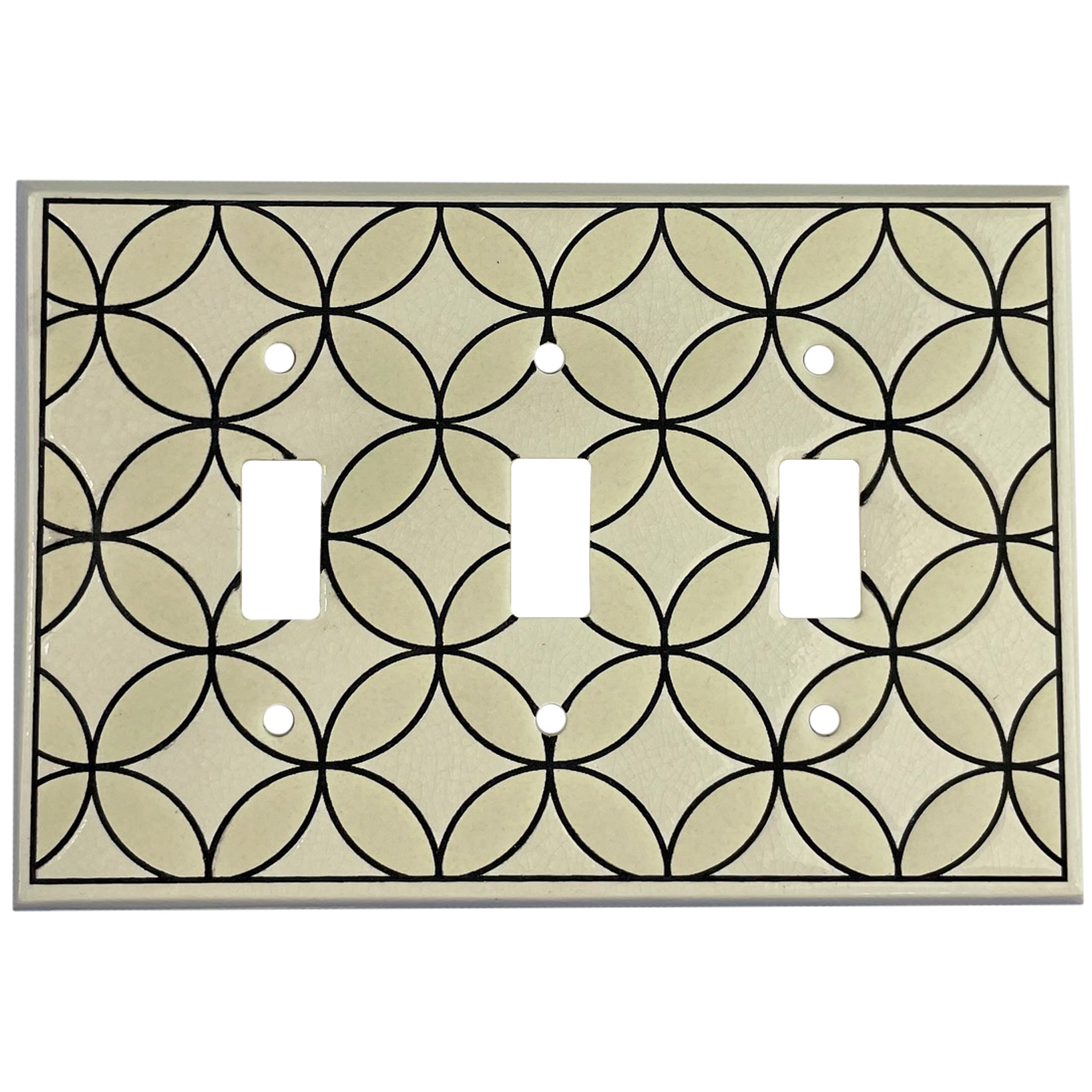 Lattice - White Single Covers Plates 3 Toggle Wallplate