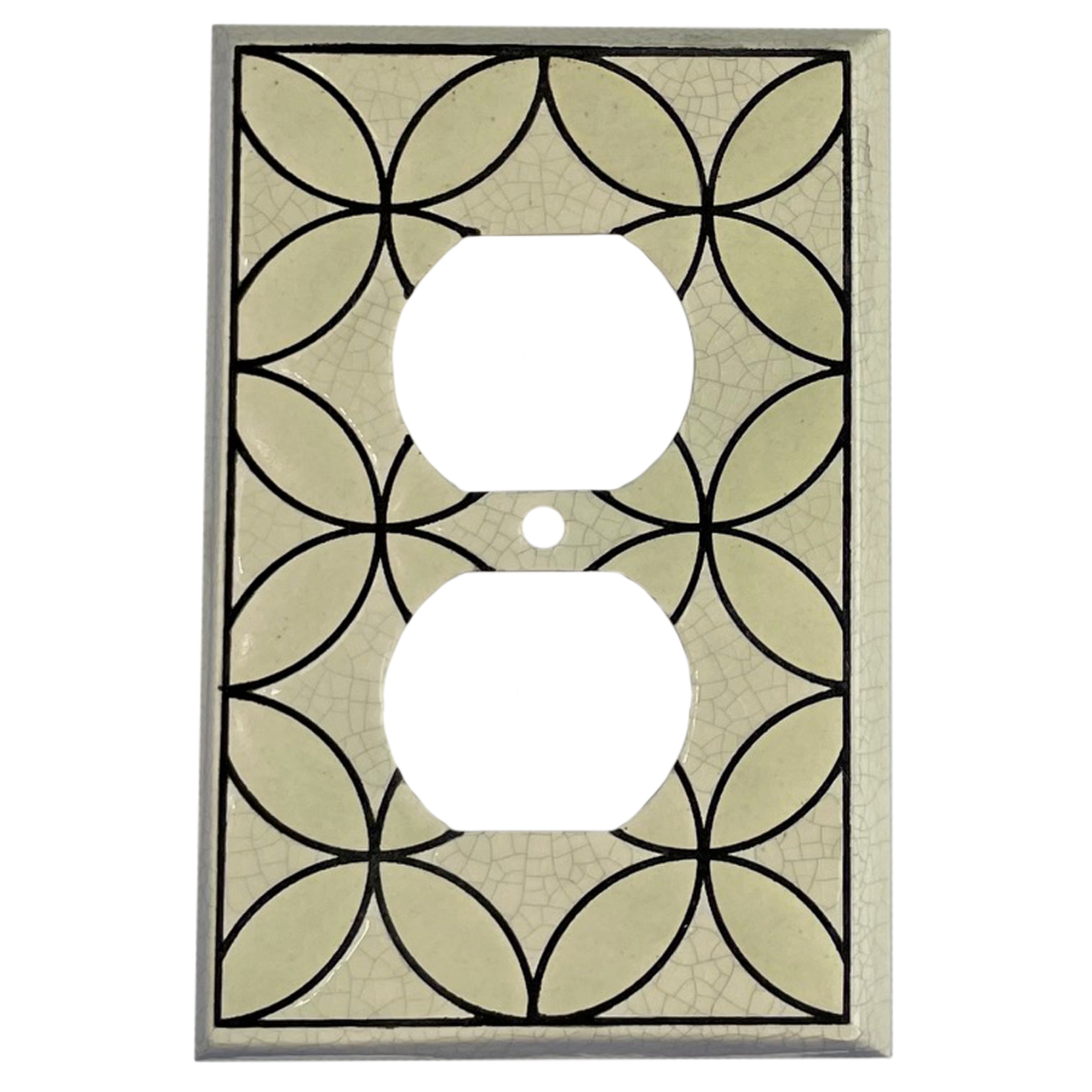 Lattice - White Single Covers Plates Duplex Outlet Wallplate