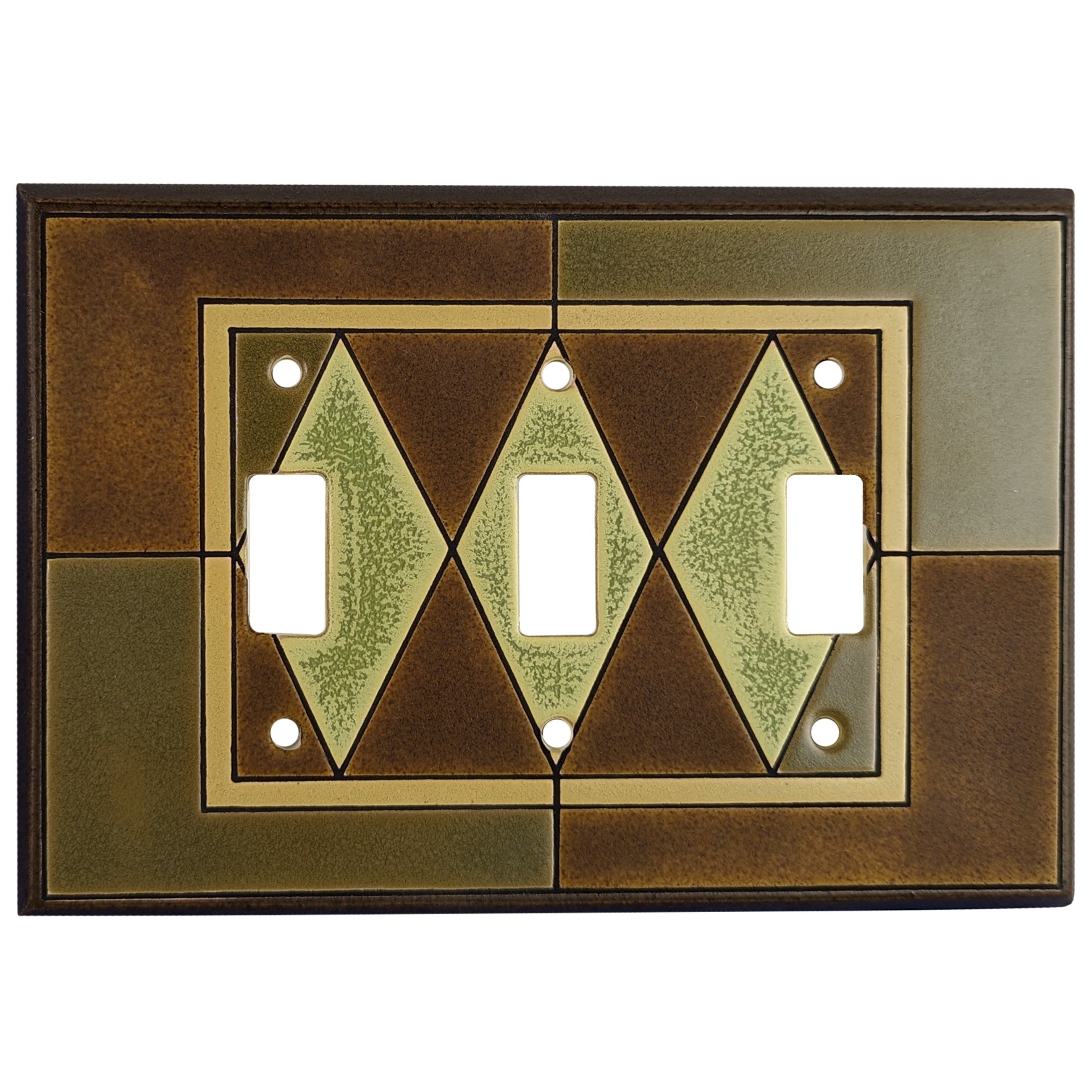 Slate -Brown Cover Plates 3 Toggle Wallplate