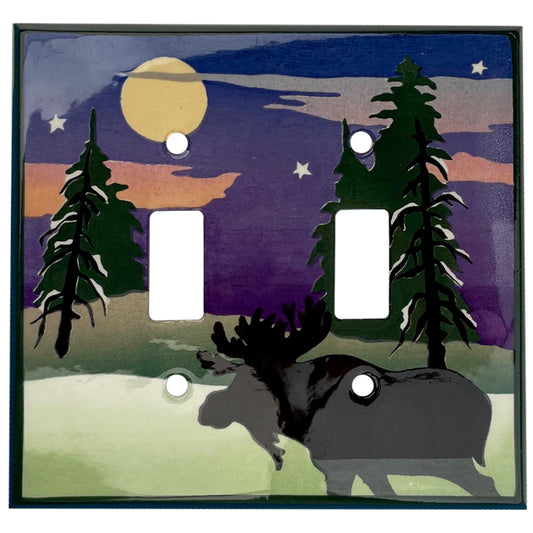 Moose Northern Lights Single Covers Plates 2 Toggle Wallplate