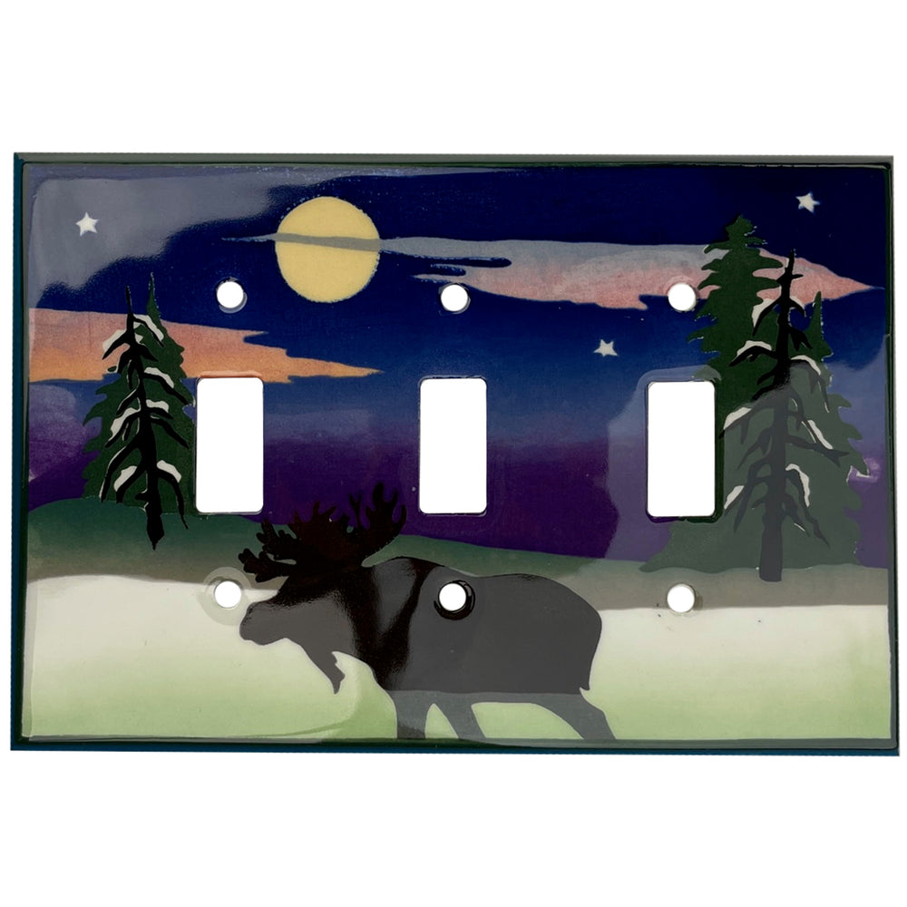 Moose Northern Lights Single Covers Plates 3 Toggle Wallplate