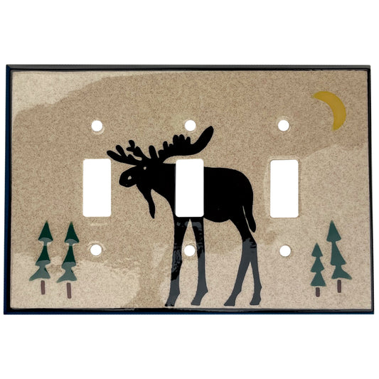 Tall Moose Single Covers Plates 3 Toggle Wallplate