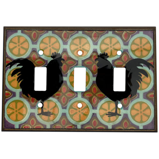 Retro Rooster Single Covers Plates 3 Toggle Wallplate