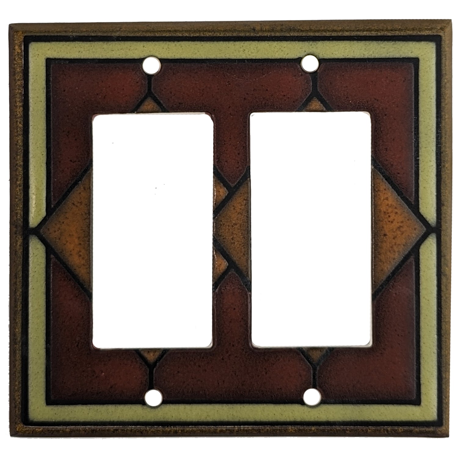Rustic Tile Cover Plates 2 Rocker Wallplate