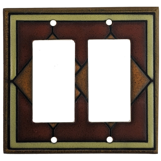 Rustic Tile Cover Plates 2 Rocker Wallplate