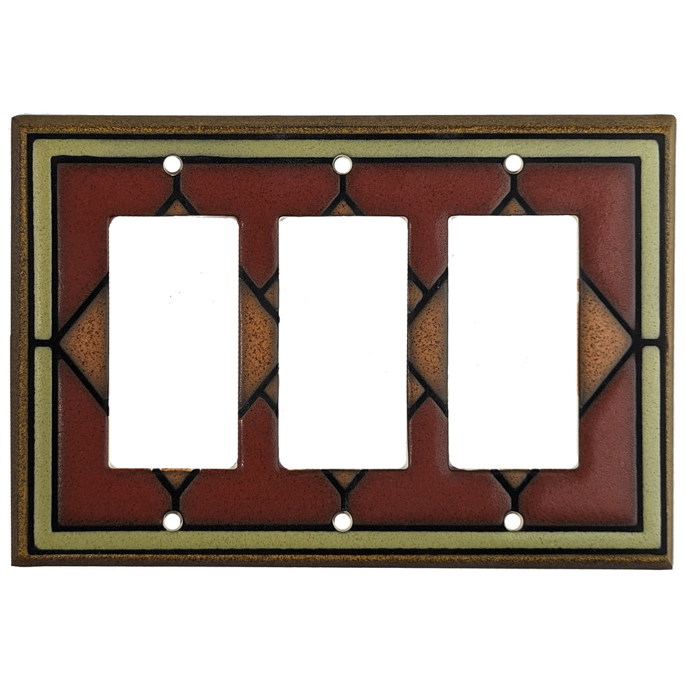 Rustic Tile Cover Plates 3 Rocker Wallplate