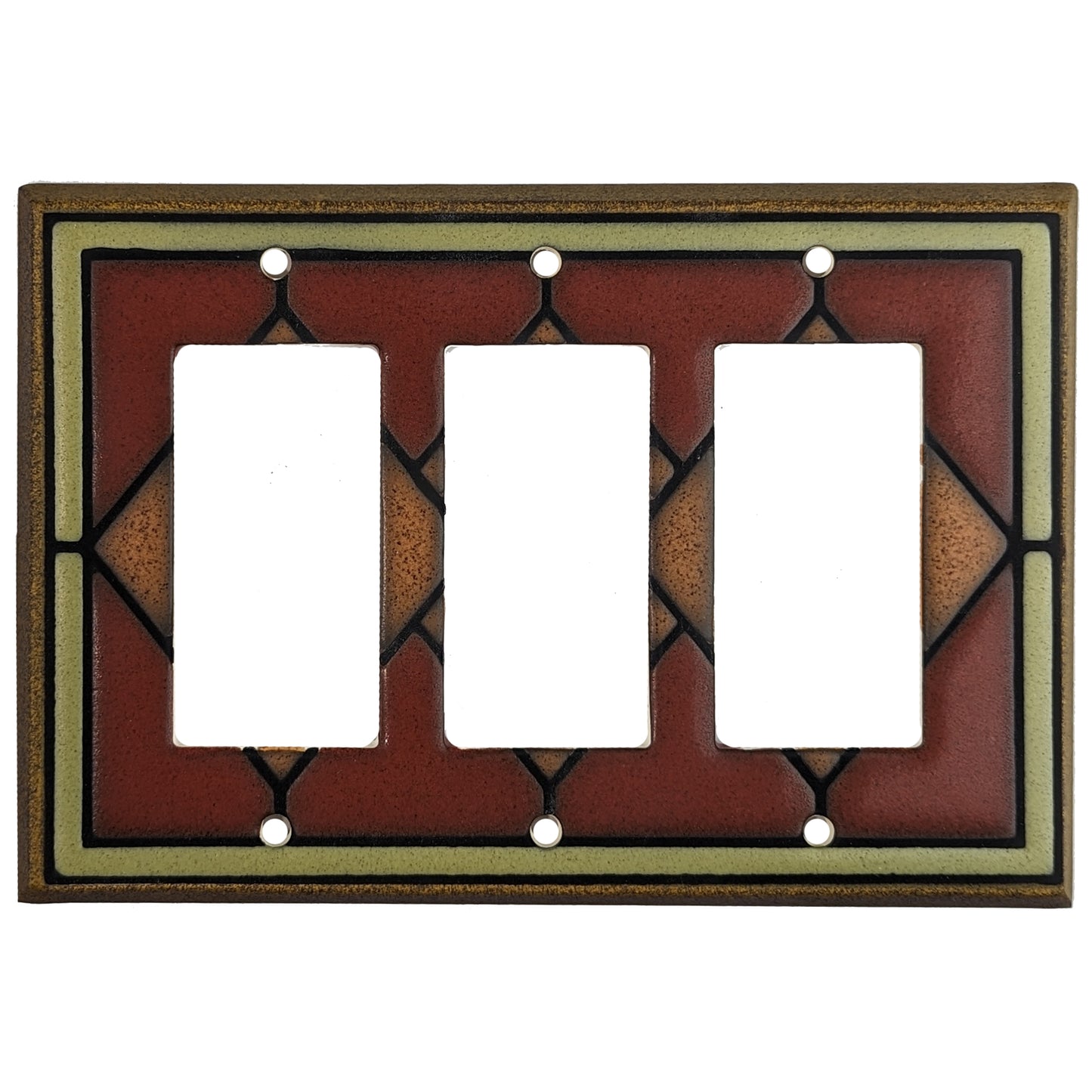 Rustic Tile Cover Plates 3 Rocker Wallplate
