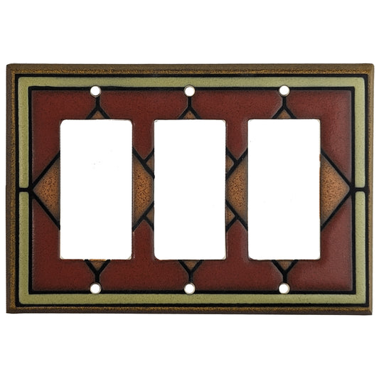 Rustic Tile Cover Plates 3 Rocker Wallplate