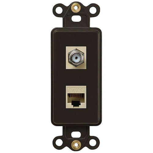 ROCKER INSERT Brown 1 COAX 1 DATA - Wallplatesonline.com