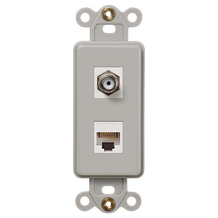 ROCKER INSERT GRAY 1 COAX 1 DATA - Wallplatesonline.com