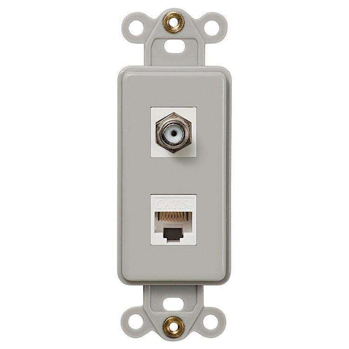 ROCKER INSERT GRAY 1 COAX 1 DATA - Wallplatesonline.com