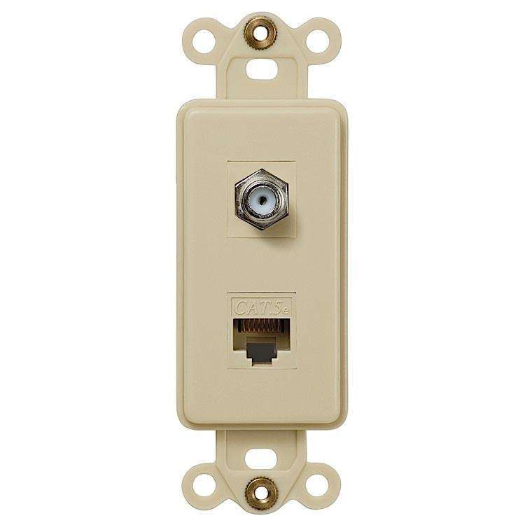 ROCKER INSERT Ivory 1 COAX 1 DATA - Wallplatesonline.com