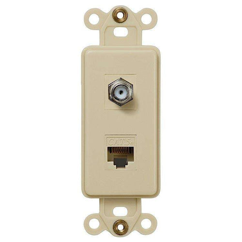ROCKER INSERT Ivory 1 COAX 1 DATA - Wallplatesonline.com