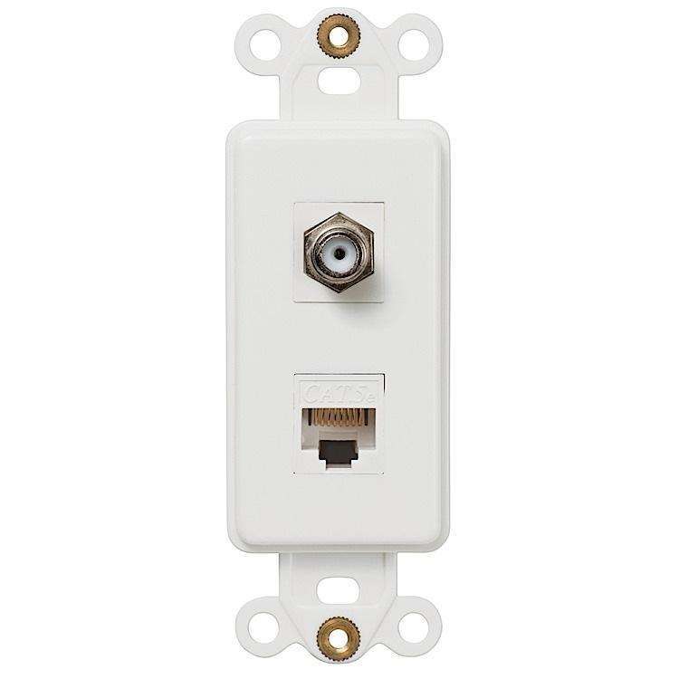 ROCKER INSERT WHITE 1 COAX 1 DATA - Wallplatesonline.com