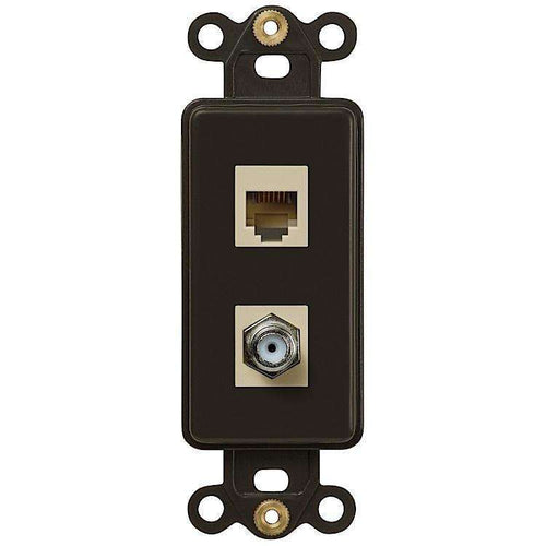 ROCKER INSERT Brown 1 COAX 1 PHONE - Wallplatesonline.com
