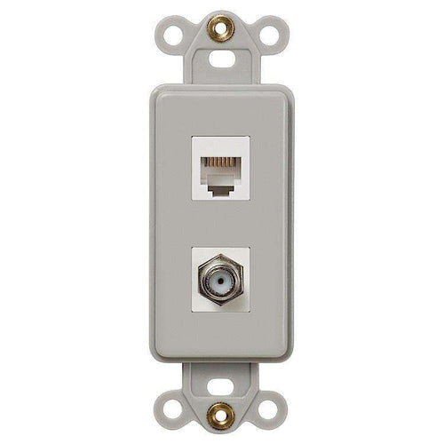 ROCKER INSERT GRAY 1 COAX 1 PHONE - Wallplatesonline.com