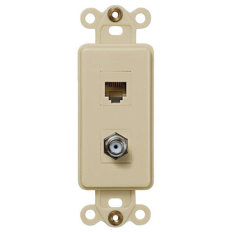 ROCKER INSERT Ivory 1 COAX 1 PHONE - Wallplatesonline.com