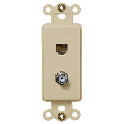 ROCKER INSERT Ivory 1 COAX 1 PHONE - Wallplatesonline.com