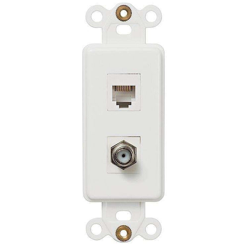 ROCKER INSERT WHITE 1 COAX 1 PHONE - Wallplatesonline.com