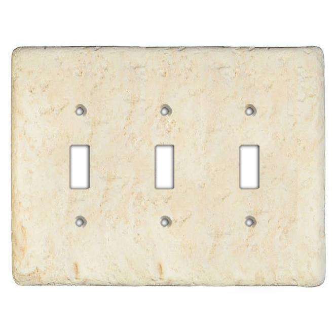 Cameo Stone Triple Toggle Switchplate - Wallplatesonline.com