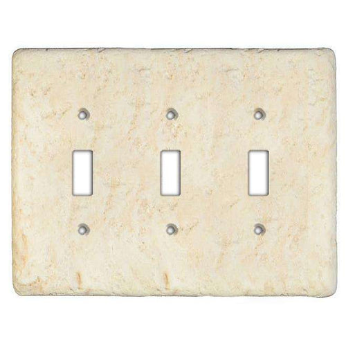 Cameo Stone Triple Toggle Switchplate - Wallplatesonline.com