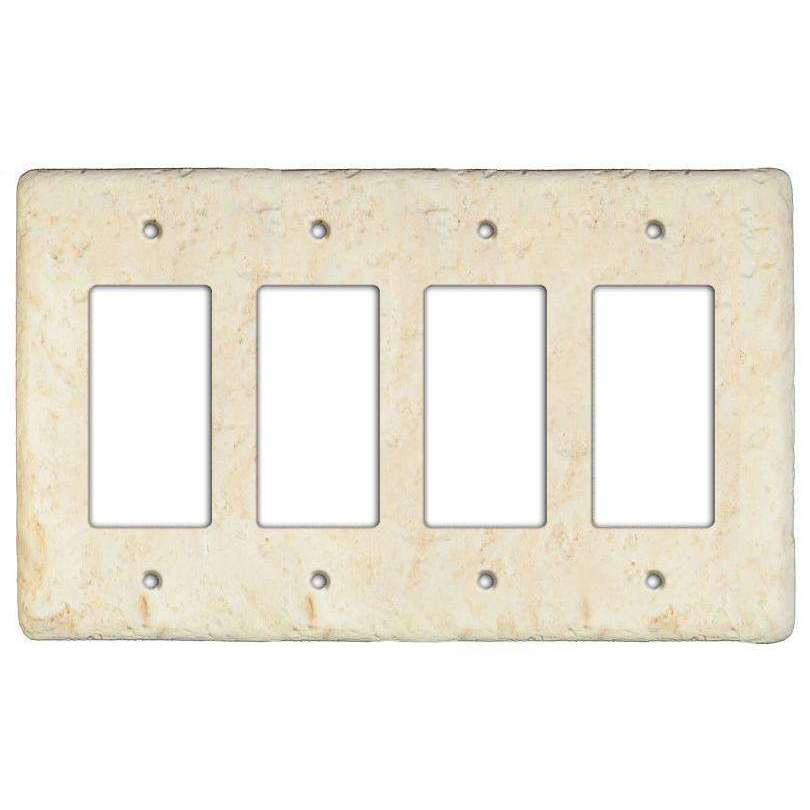 Cameo Stone Quad Rocker Switchplate - Wallplatesonline.com