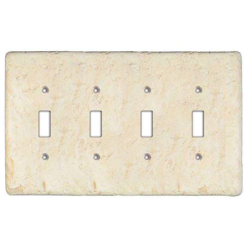 Stonique Cameo Stone Quad Toggle Switchplate