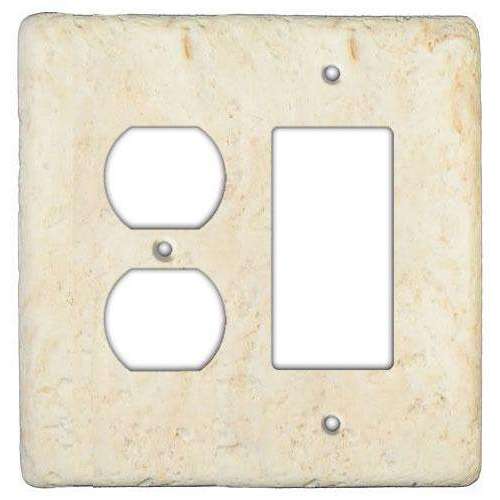Cameo Stone Duplex / Rocker Switchplate - Wallplatesonline.com