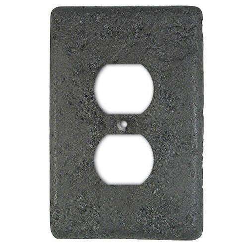 Stonique Charcoal Stone Duplex Outlet Switchplate