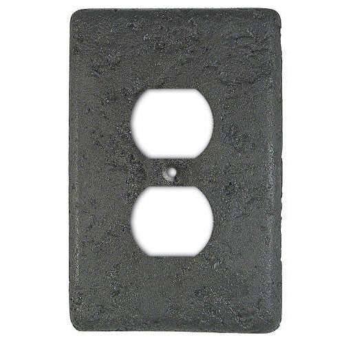 Charcoal Stone Duplex Outlet Switchplate - Wallplatesonline.com