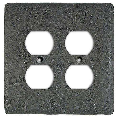 Charcoal Stone 2 Duplex Outlet Switchplate - Wallplatesonline.com
