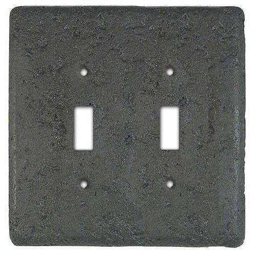 Stonique Charcoal Stone Double Toggle Switchplate