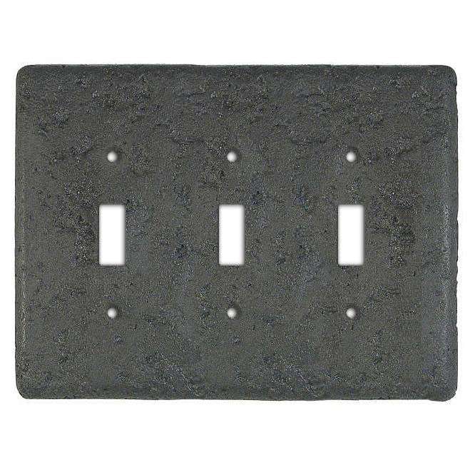 Stonique Charcoal Stone Triple Toggle Switchplate