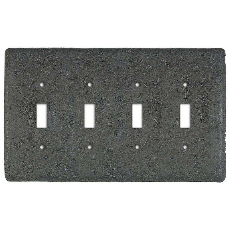 Charcoal Stone Quad Toggle Switchplate - Wallplatesonline.com
