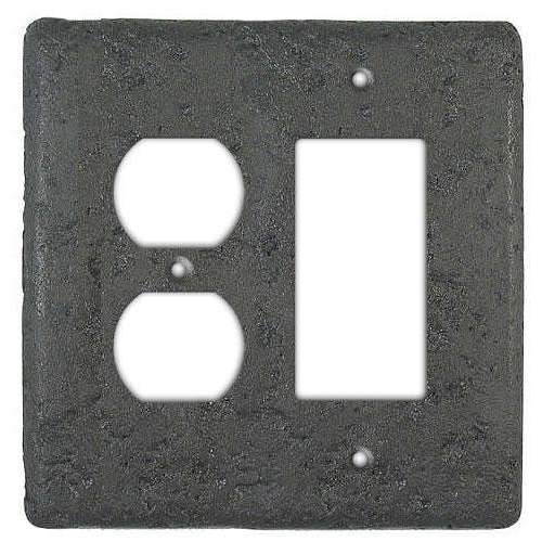 Stonique Charcoal Stone Duplex / Rocker Switchplate