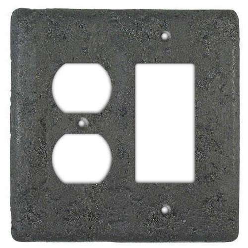 Charcoal Stone Duplex / Rocker Switchplate - Wallplatesonline.com