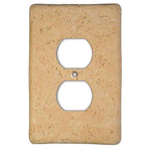 Stonique Cocoa Stone Duplex Outlet Switchplate