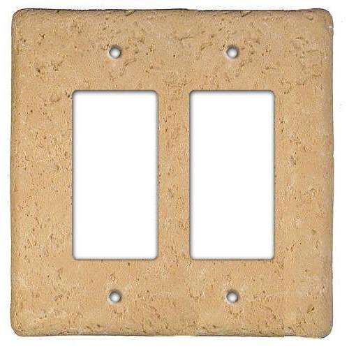Stonique Cocoa Stone Double Rocker Switchplate