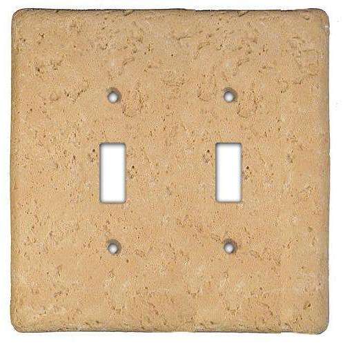 Cocoa Stone Double Toggle Switchplate - Wallplatesonline.com