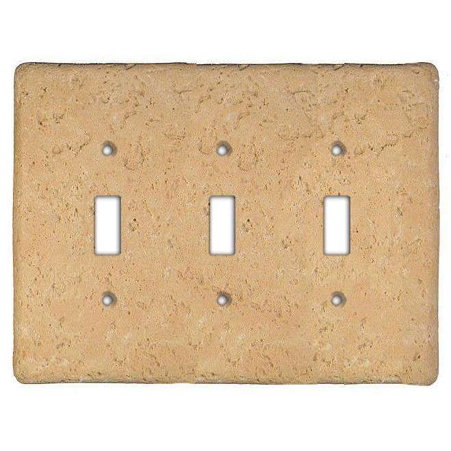 Stonique Cocoa Stone Triple Toggle Switchplate
