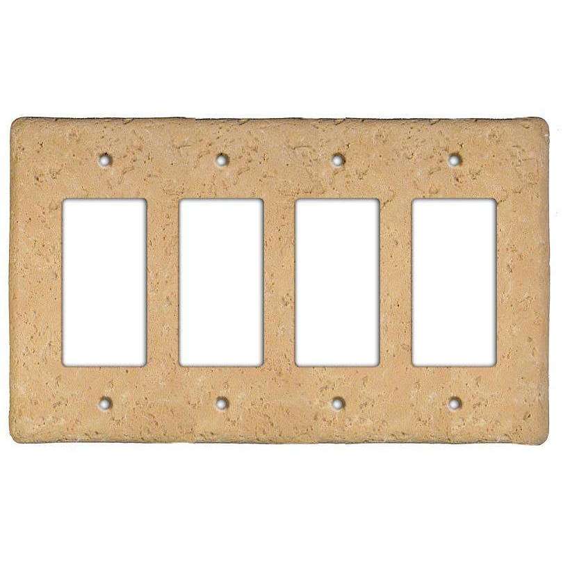 Cocoa Stone Quad Rocker Switchplate - Wallplatesonline.com