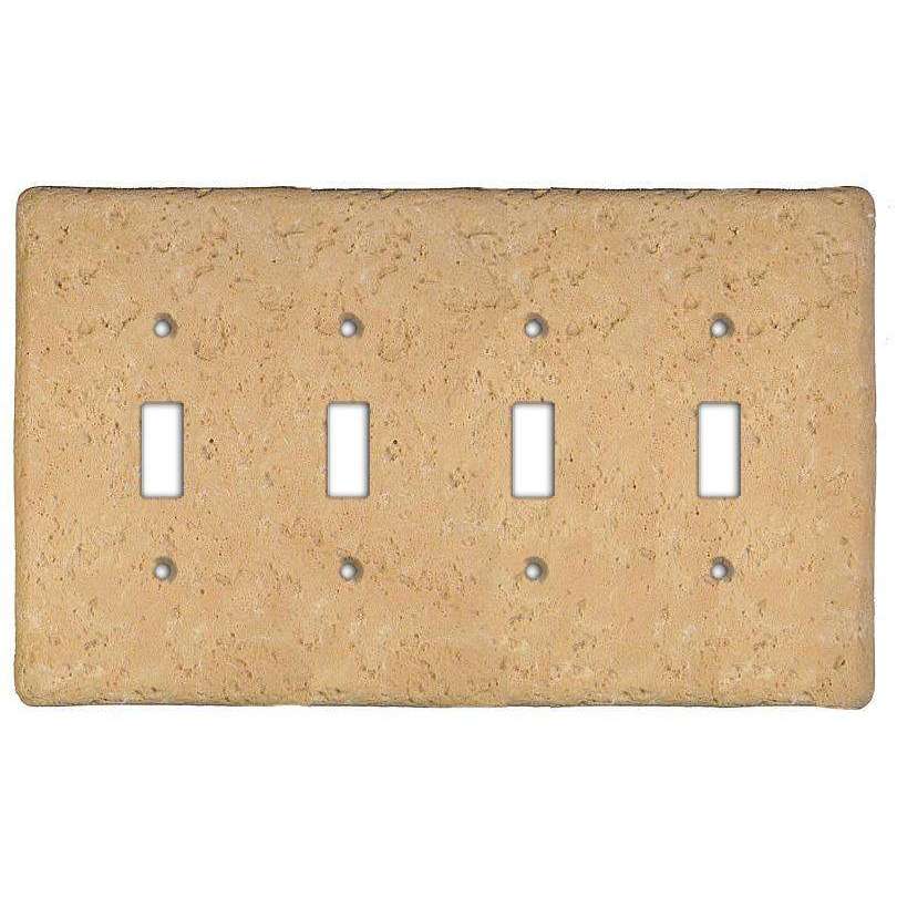 Cocoa Stone Quad Toggle Switchplate - Wallplatesonline.com