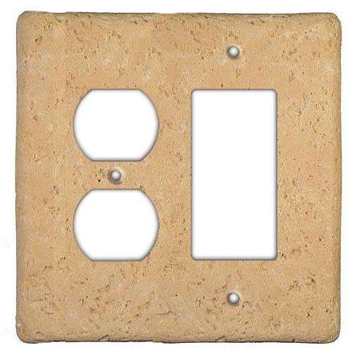 Cocoa Stone Duplex / Rocker Switchplate - Wallplatesonline.com