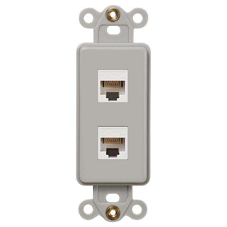 ROCKER INSERT GRAY 2 DATA JACK - Wallplatesonline.com